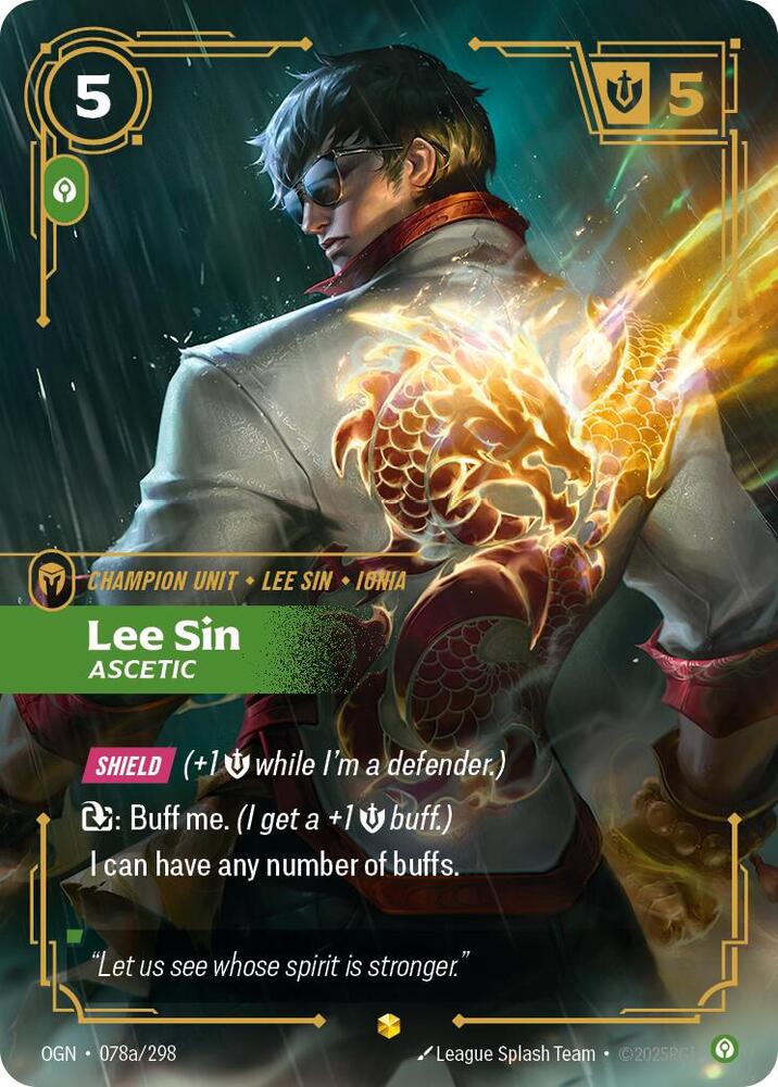 Lee Sin Ascetic Alternate Art Riftbound Origins 078a/298