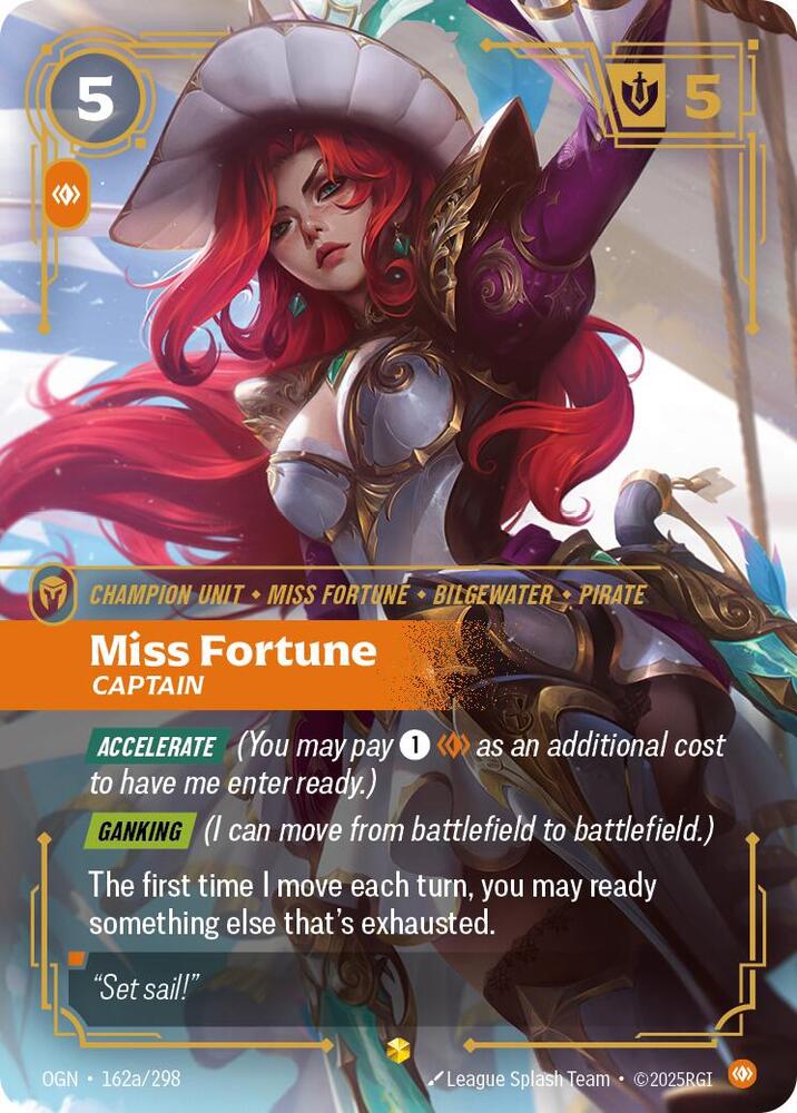 Miss Fortune Captain Alternate Art Riftbound Origins 162a/298