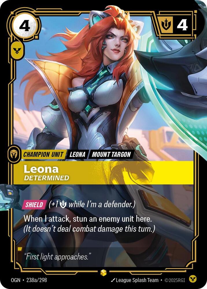 Leona Determined Alternate Art Riftbound Origins 238a/298