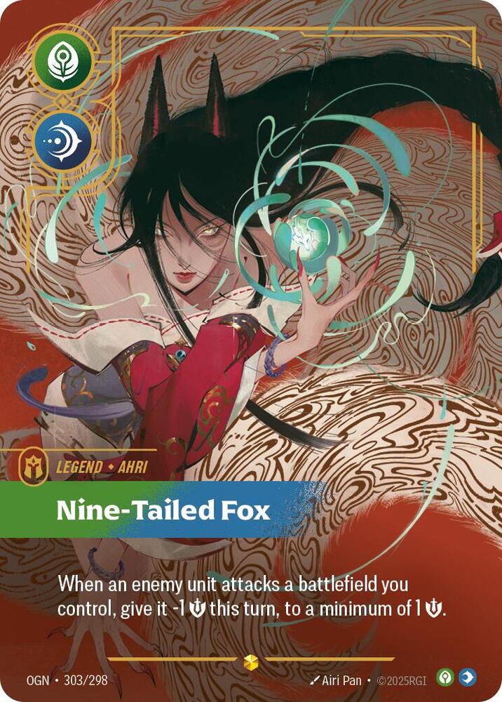 Ahri Nine-Tailed Fox Overnumbered Riftbound Origins 303/298