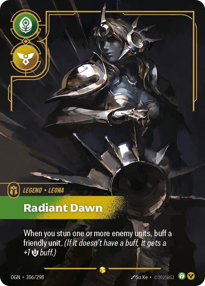 Leona Radiant Dawn Overnumbered Riftbound Origins 306/298