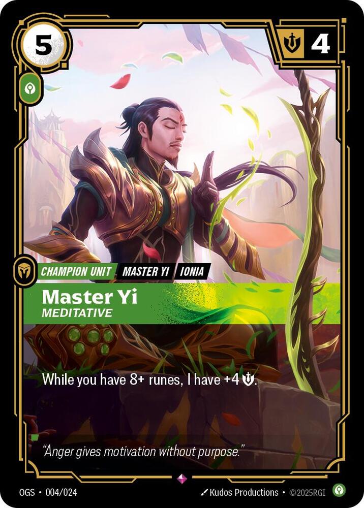 Master Yi Meditative Riftbound Origins Proving Grounds 004/024