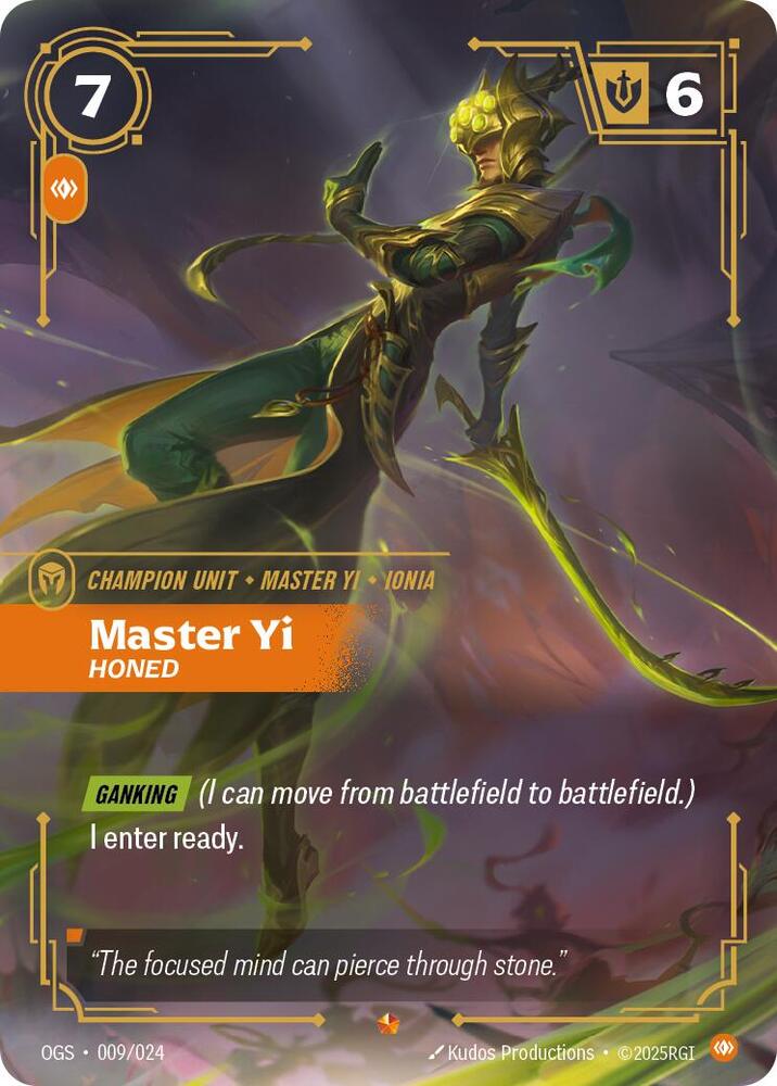 Master Yi Honed Riftbound Origins Proving Grounds 009/024