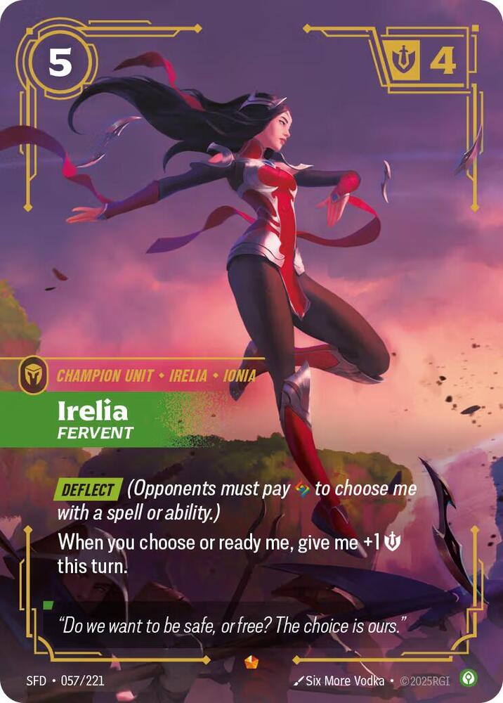 Irelia Fervent Riftbound Spiritforged 057/221