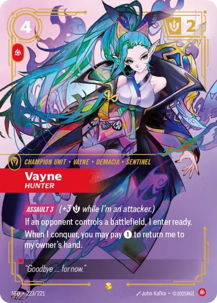 Vayne Hunter Overnumbered Riftbound Spiritforged 223/221