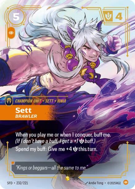 Sett Brawler Overnumbered Riftbound Spiritforged 232/221