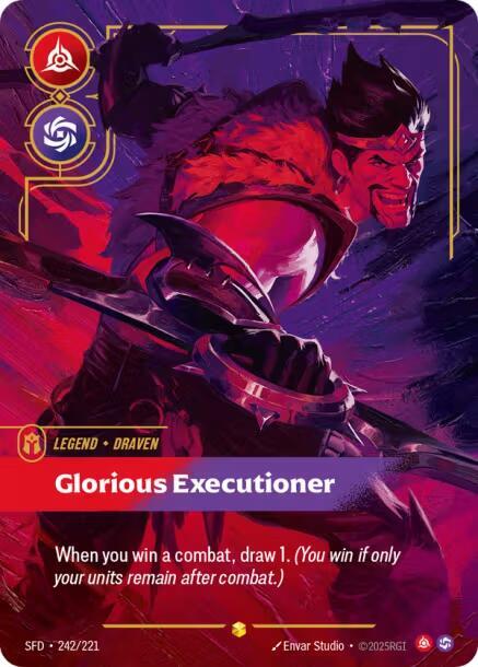 Draven Glorious Executioner Overnumbered Riftbound Spiritforged 242/221
