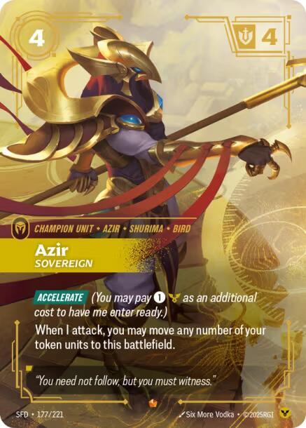Azir Sovereign Riftbound Spiritforged 177/221