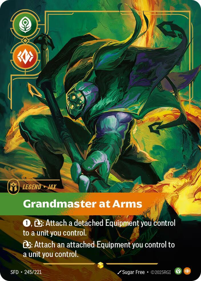 Jax Grandmaster at Arms Overnumbered Riftbound Spiritforged 245/221