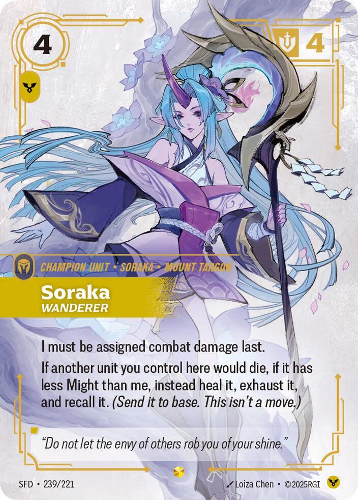 Soraka Overnumbered Riftbound Spiritforged 239/221