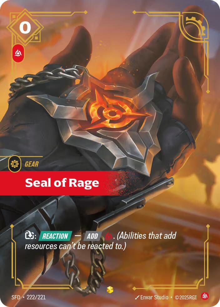 Seal of Rage Overnumbered Riftbound Spiritforged 222/221