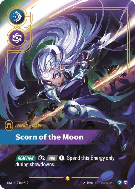 Diana Scorn of the Moon Overnumbered Riftbound Unleashed 234/219