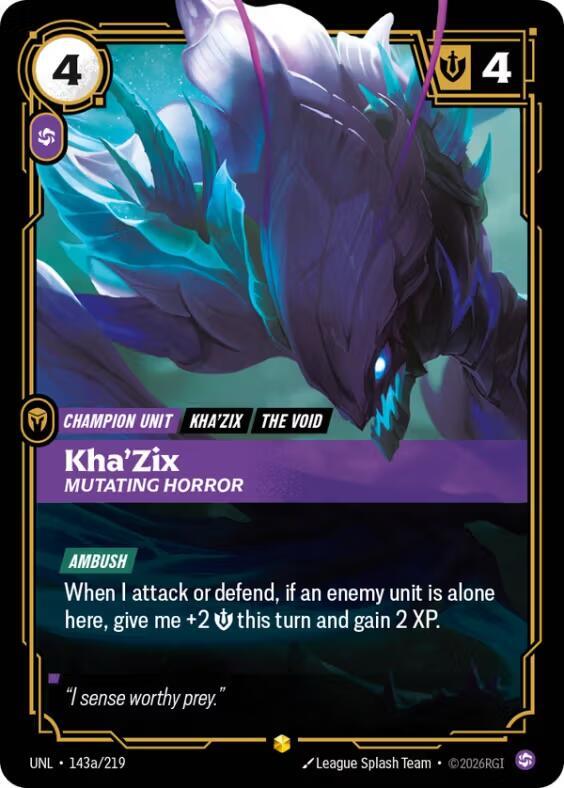 Kha'zix Mutating Horror Alternate Art Riftbound Unleashed 143a/219