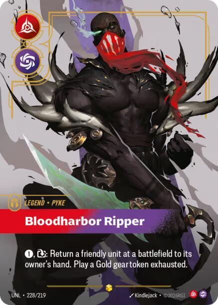 Pyke Bloodharbor Ripper Overnumbered Riftbound Unleashed 228/219