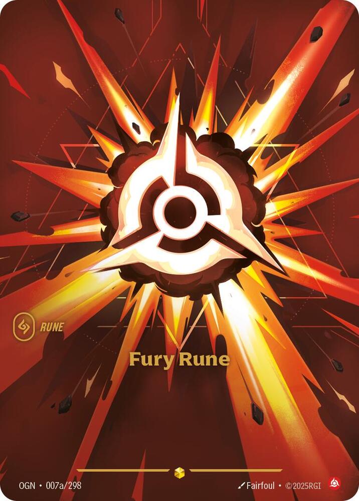 Fury Rune Alternate Art Riftbound Origins 007a/298