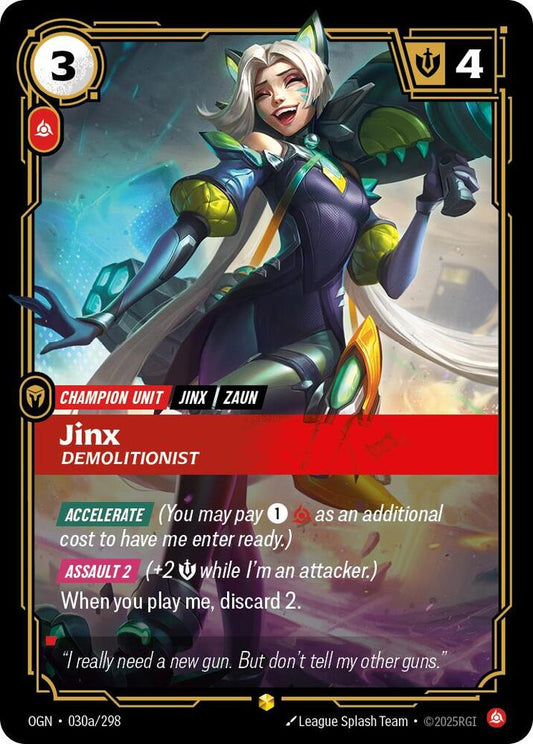 Jinx Demolitionist Alternate Art Riftbound Origins 030a/298