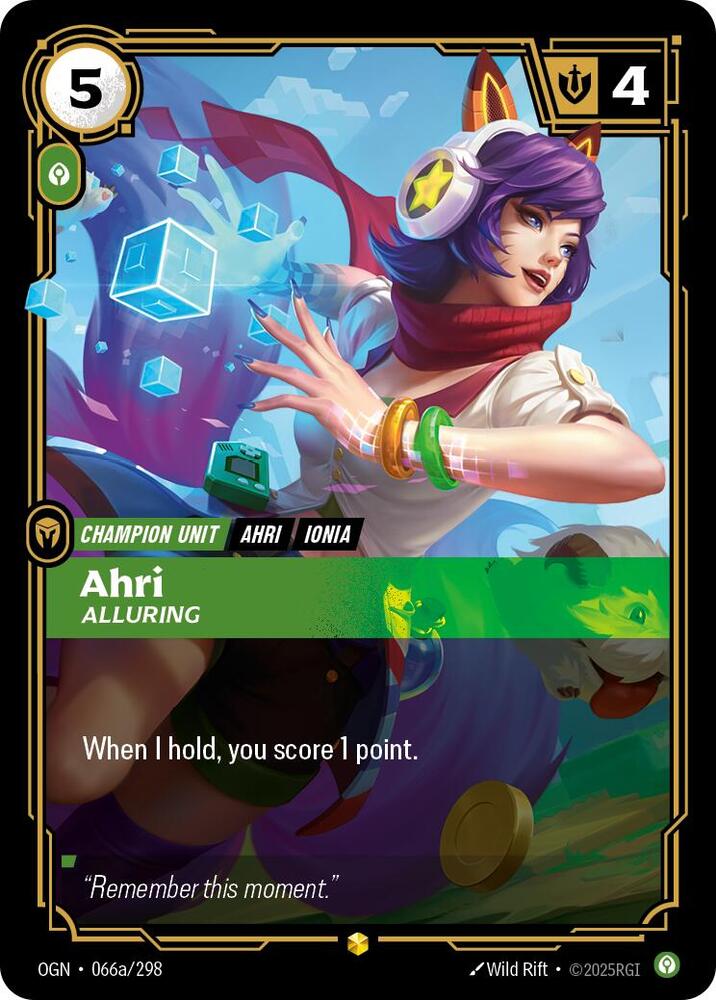 Ahri Alluring Alternate Art Riftbound Origins 066a/298