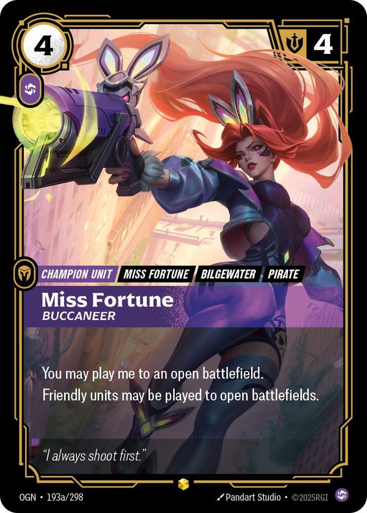 Miss Fortune Buccaneer Alternate Art Riftbound Origins 193a/298