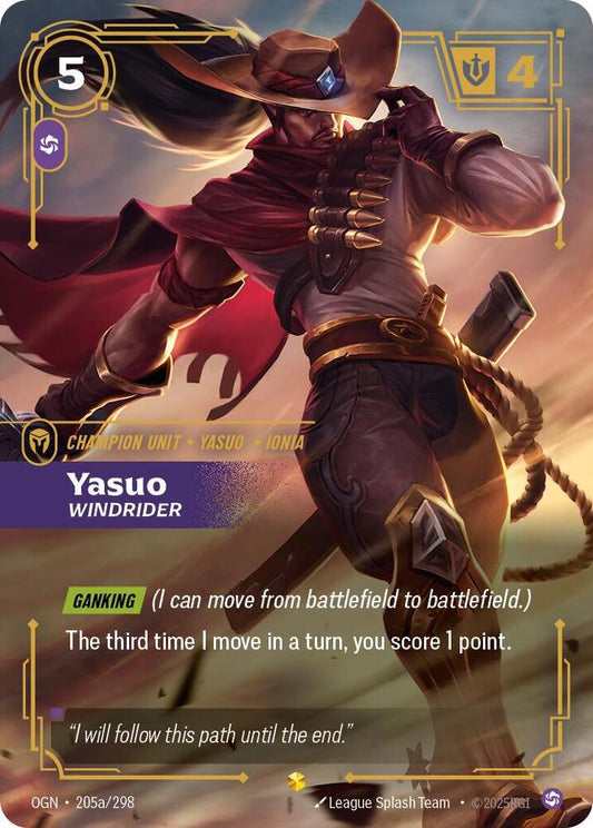 Yasuo Windrider Alternate Art Riftbound Origins 205a/298