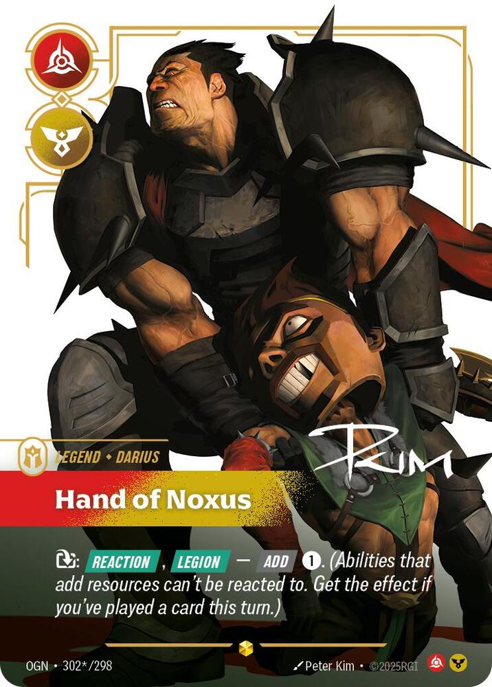 Darius Hand of Noxus Signature Riftbound Origins 302/298