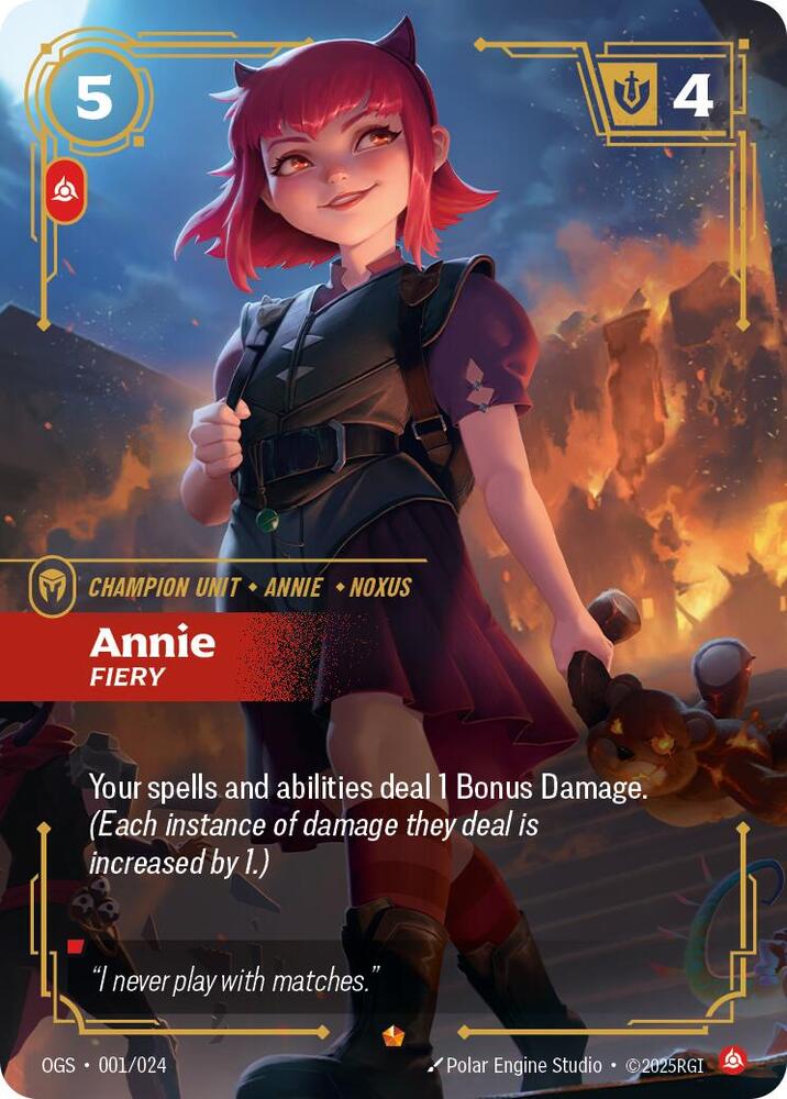 Annie Fiery Riftbound Origins Proving Grounds 001/024