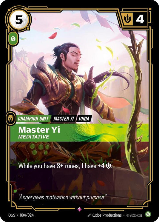 Master Yi Meditative Riftbound Origins Proving Grounds 004/024