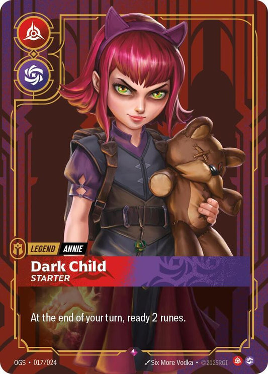 Annie Dark Child FOIL Riftbound Spiritforged Nexus Night Promo 017/024