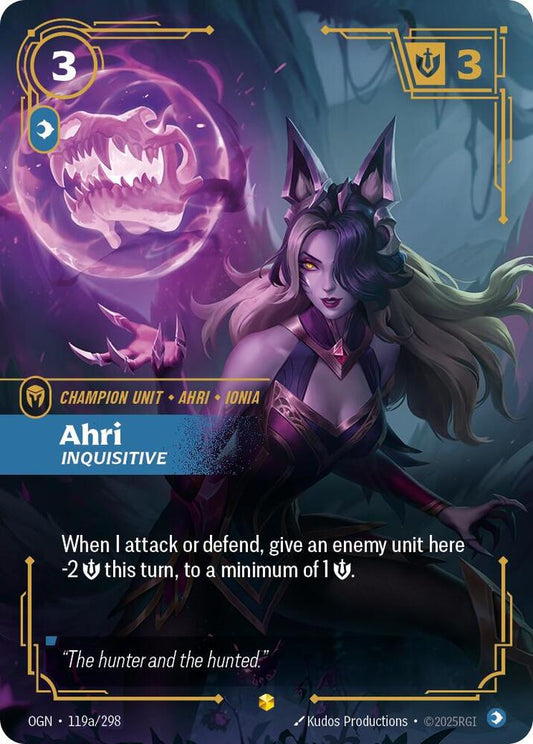 Ahri Inquisitive Alternate Art Riftbound Origins 119a/298