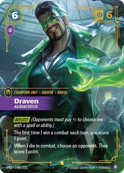 Draven Audacious Alternate Art Riftbound Spiritforged 148a/221