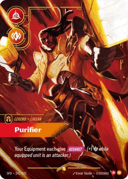 Lucian Purifier Overnumbered Riftbound Spiritforged 241/221