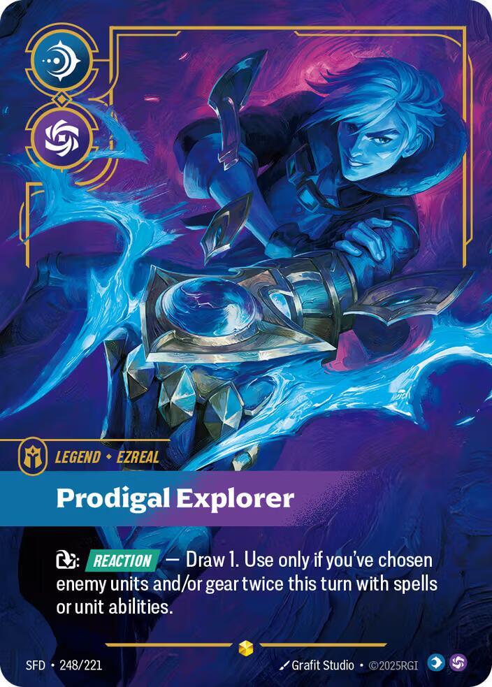 Ezreal Prodigal Explorer Overnumbered Riftbound Spiritforged 248/221