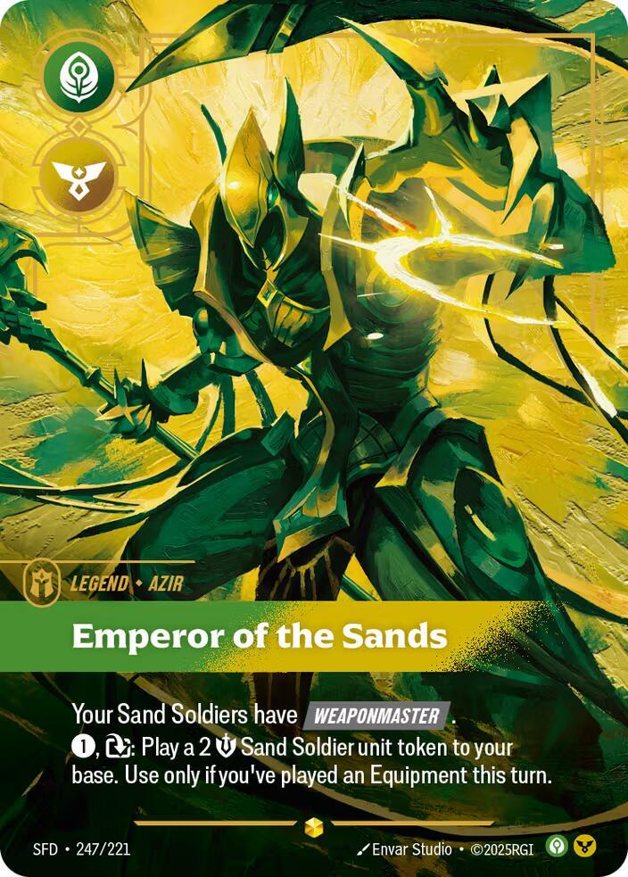 Azir Emperor of the Sands Overnumbered Riftbound Spiritforged 247/221