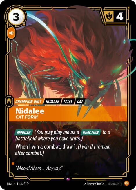 Nidalee Cat Form Riftbound Unleashed 114/219