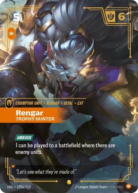 Rengar Trophy Hunter Alternate Art Riftbound Unleashed 120a/219