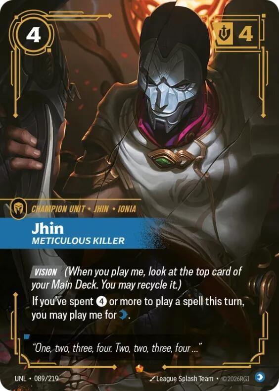 Jhin Meticulous Killer Riftbound Unleashed 089/219