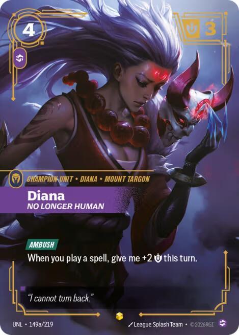 Diana No Longer Human Alternate Art Riftbound Unleashed 149a/219