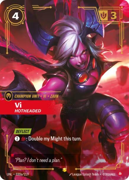 Vi Hotheaded Alternate Art Riftbound Unleashed 030a/219