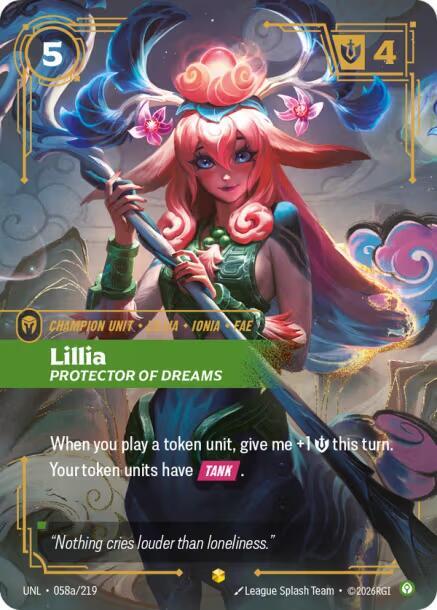 Lillia Protector of Dreams Alternate Art Riftbound Unleashed 058a/219