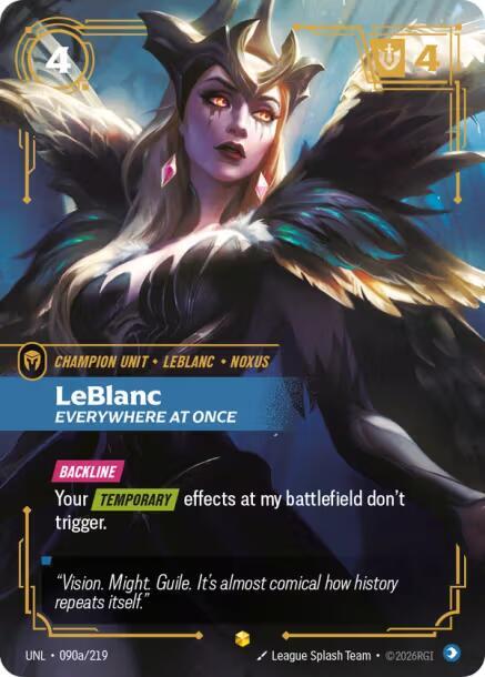 LeBlanc Everywhere At Once Alternate Art Riftbound Unleashed 090a/219