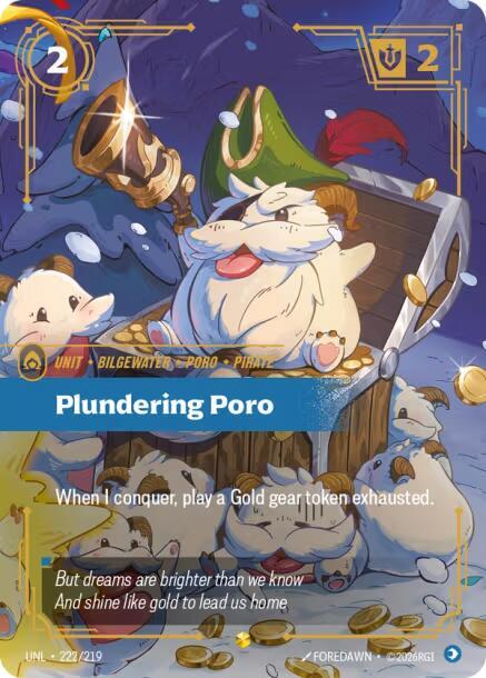 Plundering Poro Overnumbered Riftbound Unleashed 222/219