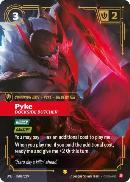 Pyke Dockside Butcher Alternate Art Riftbound Unleashed 028a/219