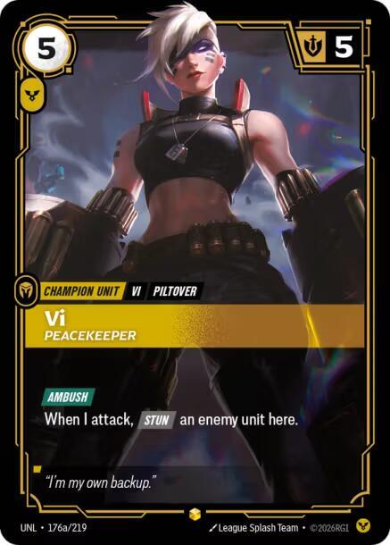 Vi Peacekeeper Alternate Art Riftbound Unleashed 176a/219