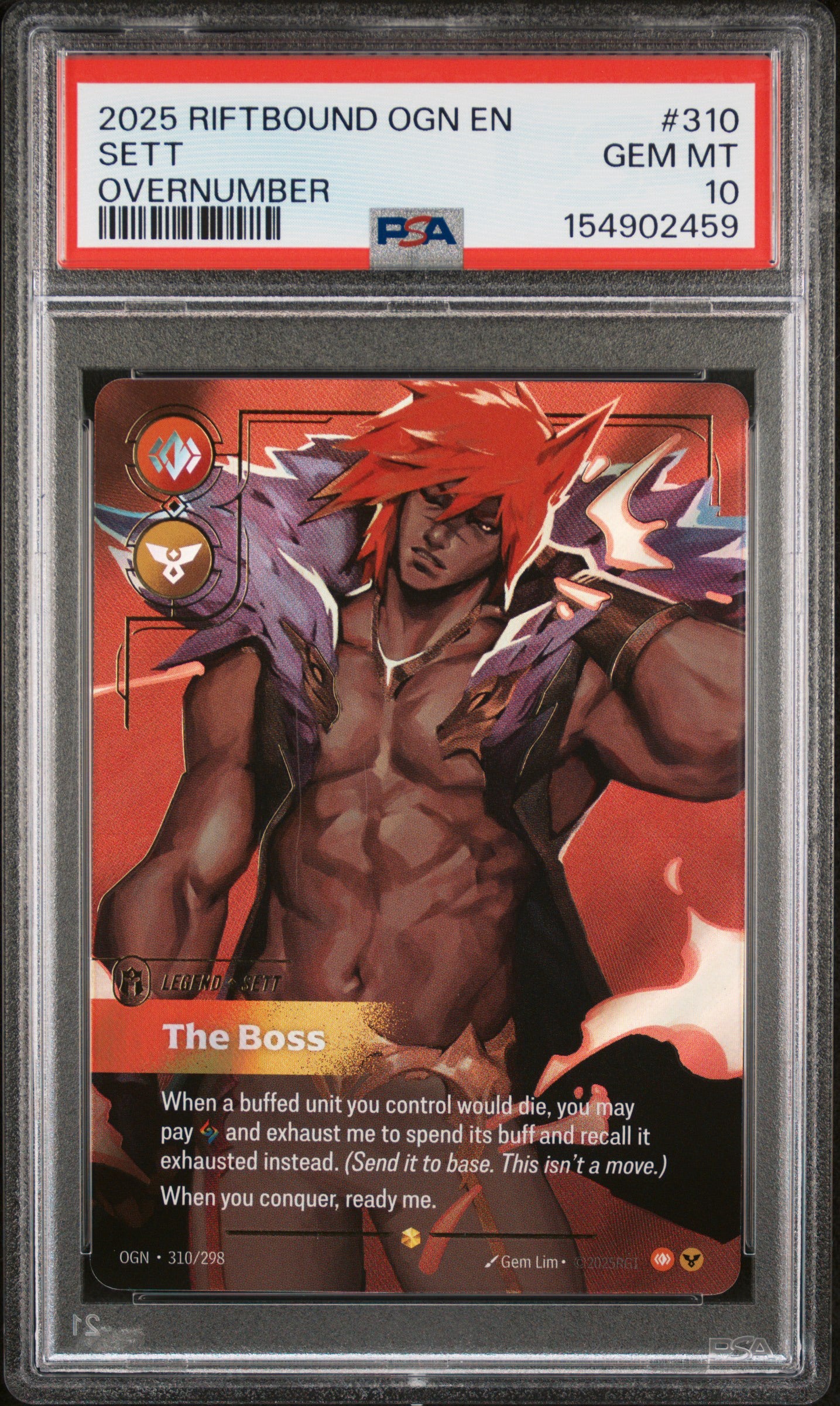 PSA 10 GEM MINT Sett The Boss Overnumbered Riftbound Origins 310/298